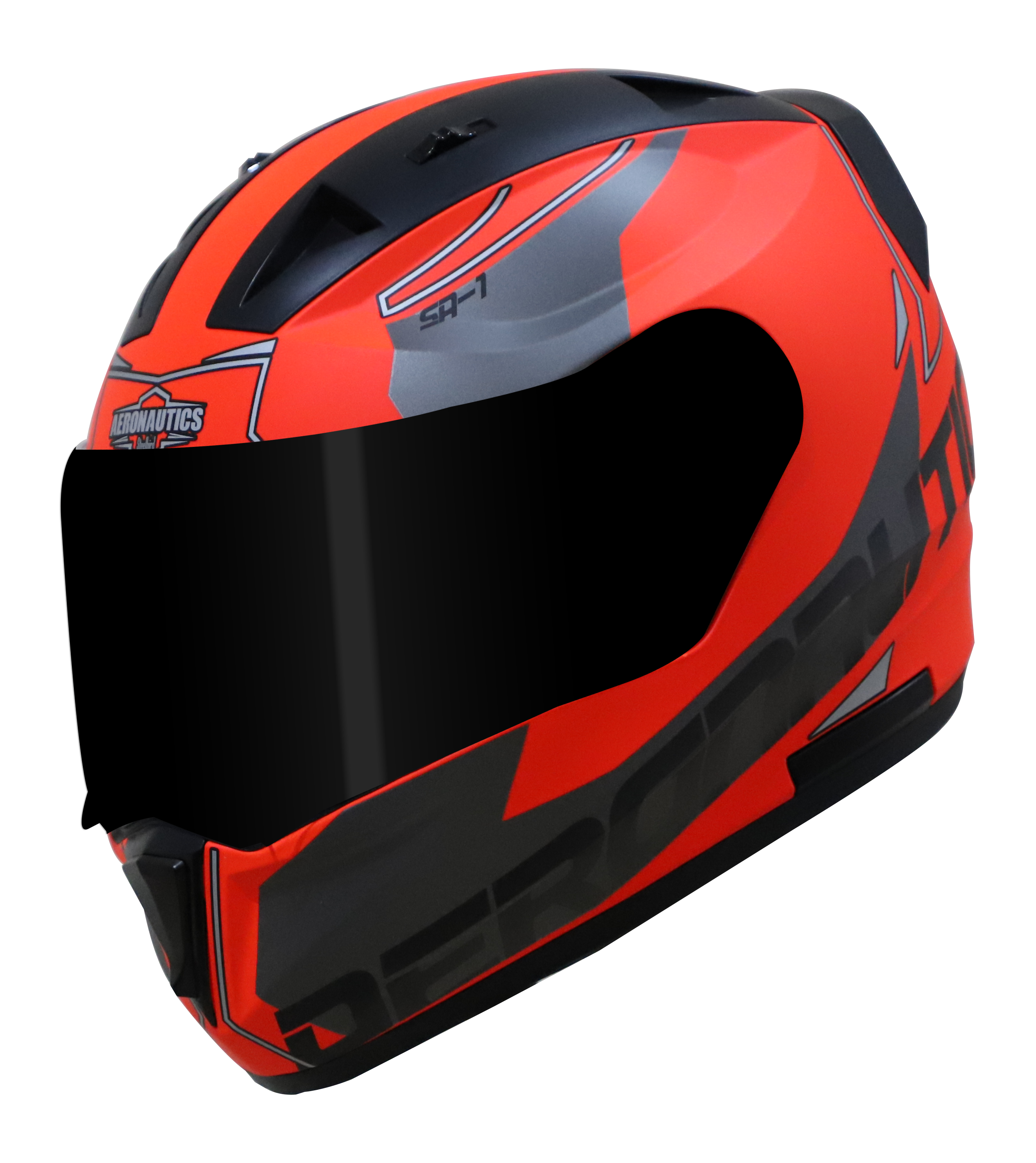 SA-1 RTW GLOSSY FLUO RED WITH WHITE (FITTED WITH EXTRA CLEAR VISOR EXTRA SMOKE FREE)